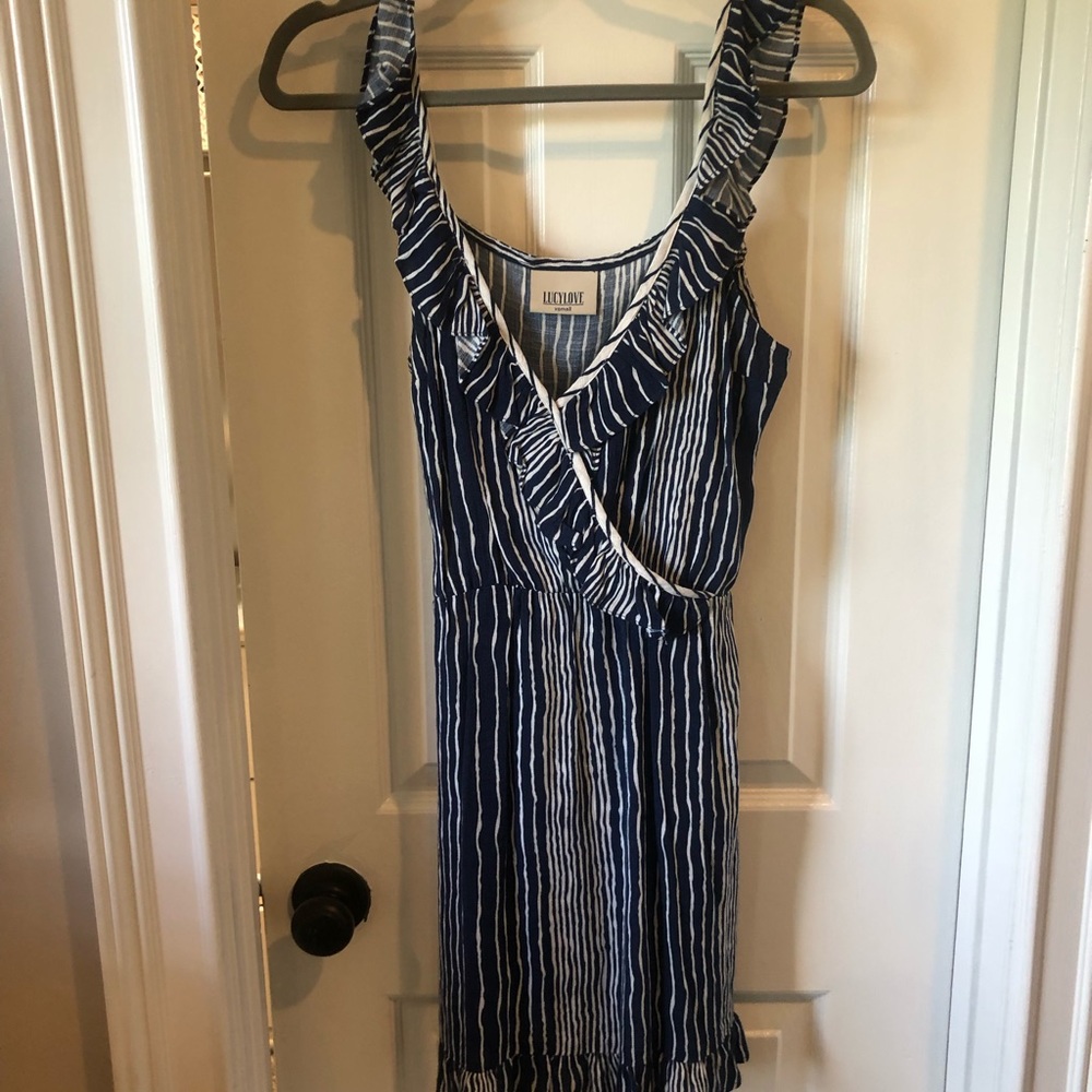 Navy and white dress